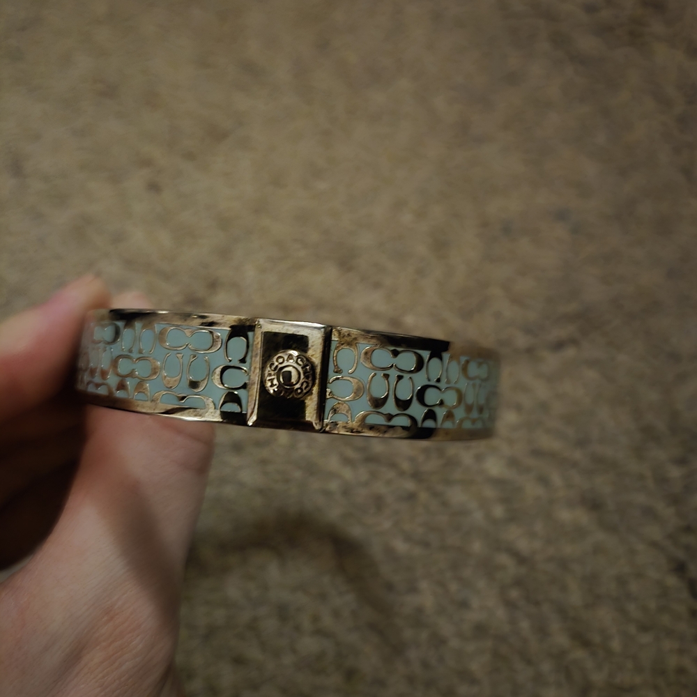 Coach Silver & Blue Bangle - Picture 2 of 5